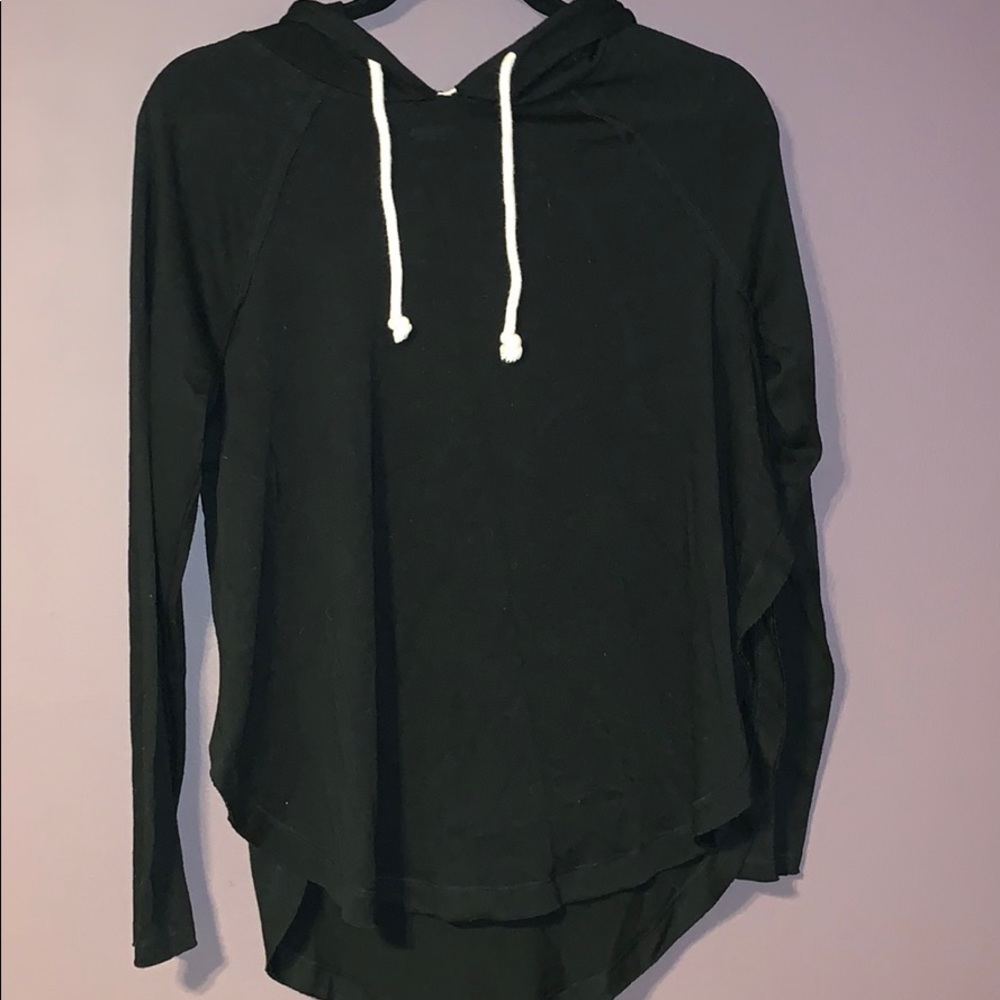 MOSSIMO S Black Hooded Long Sleeve with Side Slits